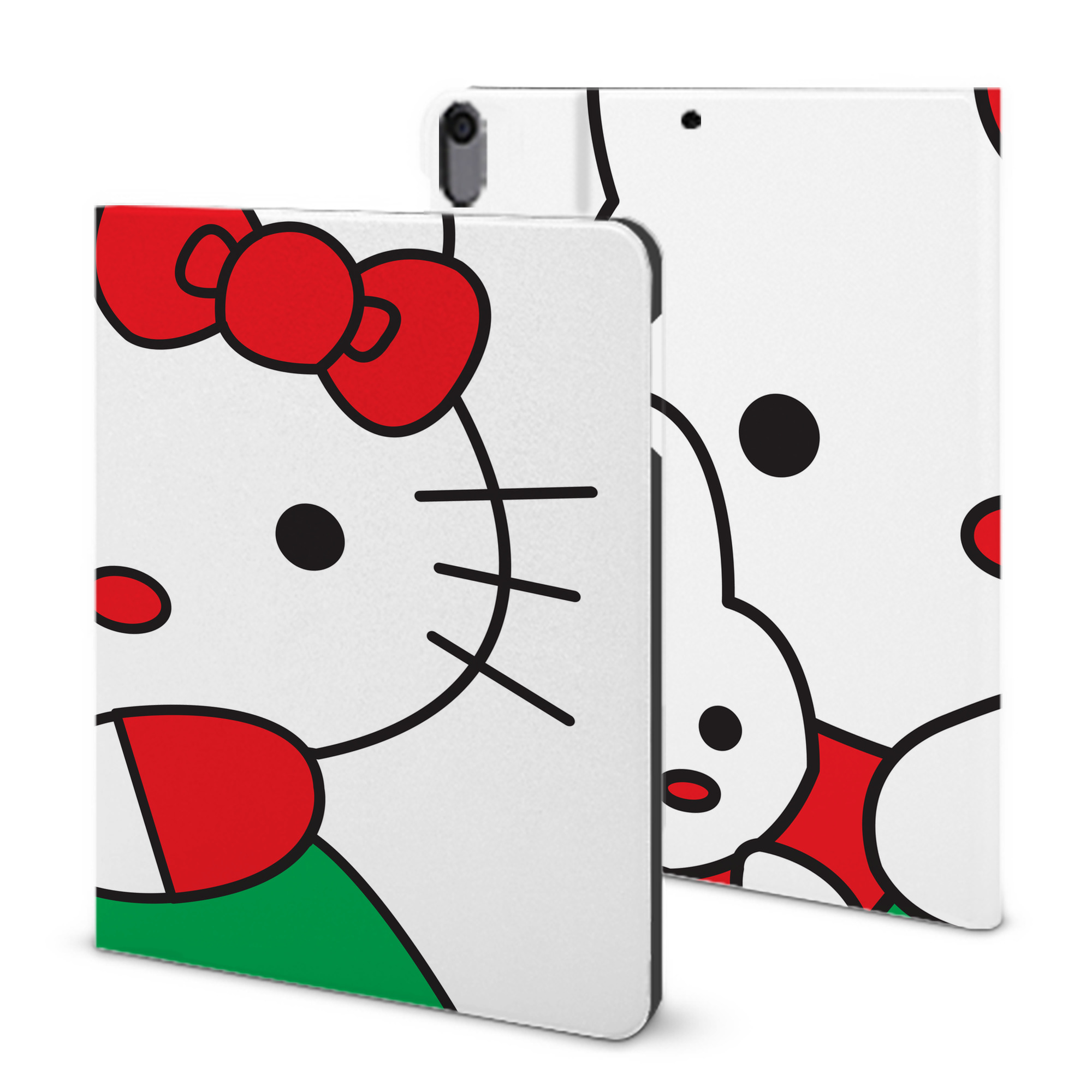 （画像用） Hello Kitty ハローキティ IPad ケース ブック型 PUレザー TPU 耐衝撃 軽量 薄型 ペン収納なし 全面保護 IPad 各モデル対応